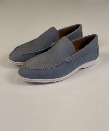 Gray/White Loafers chamois