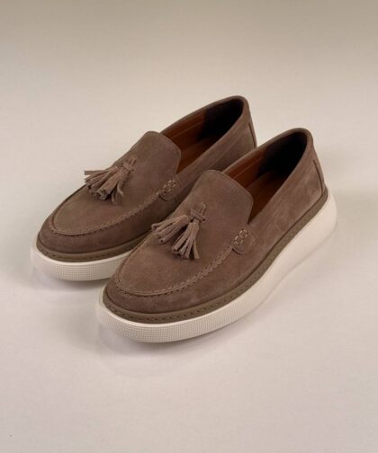 Beige/White Chamois Loafers