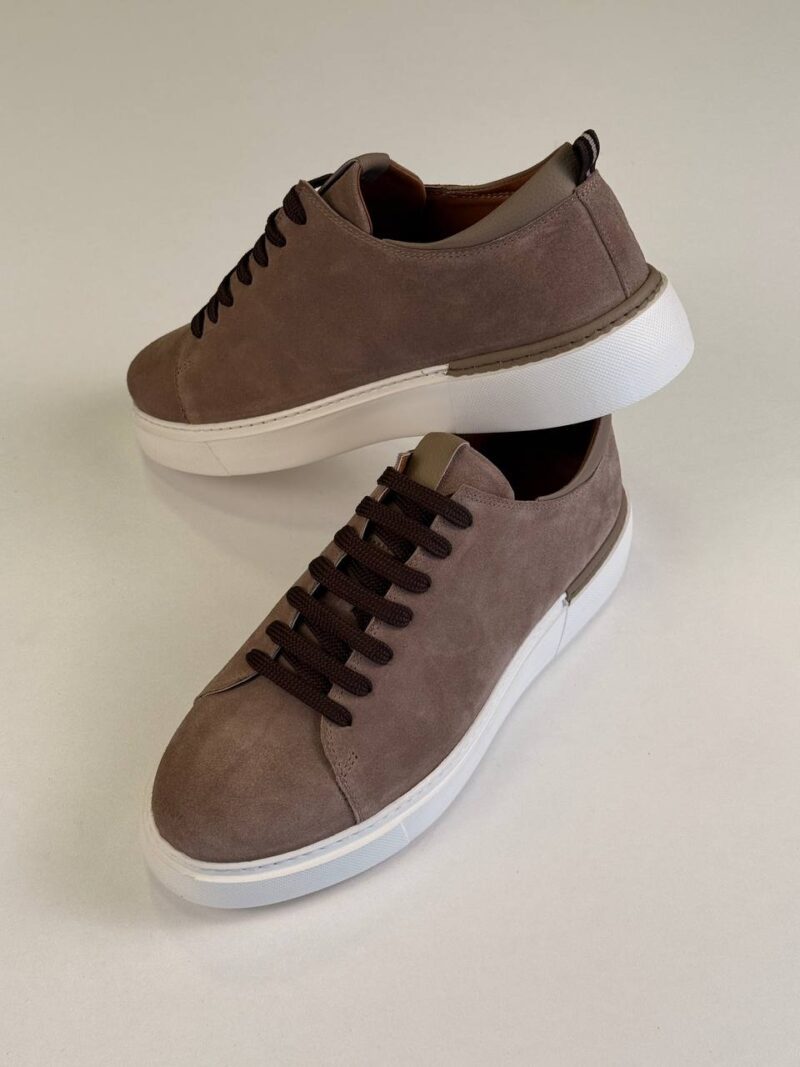 Gray/White Chamois Sneakers - Image 2