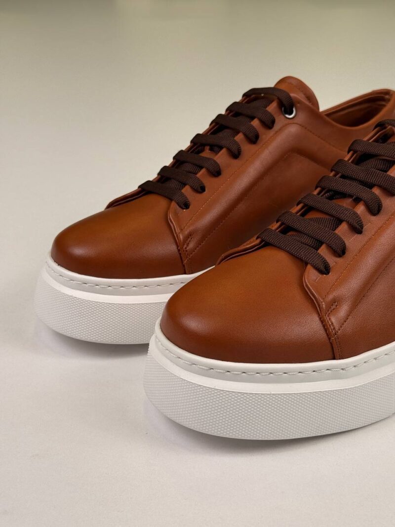 Havan/White Leather Sneakers - Image 4