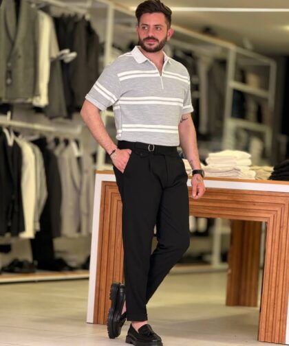 Gray/White Polo