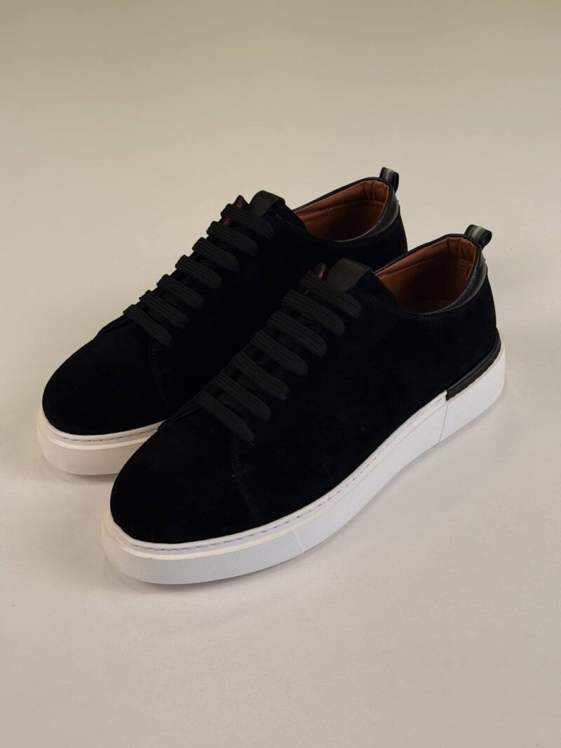 Black/White Chamois Sneakers