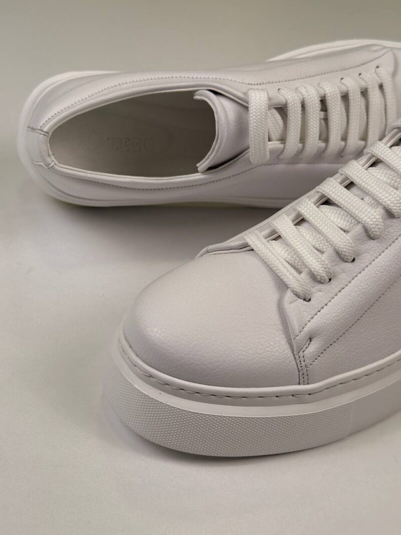 Full White Leather Sneakers - Image 3