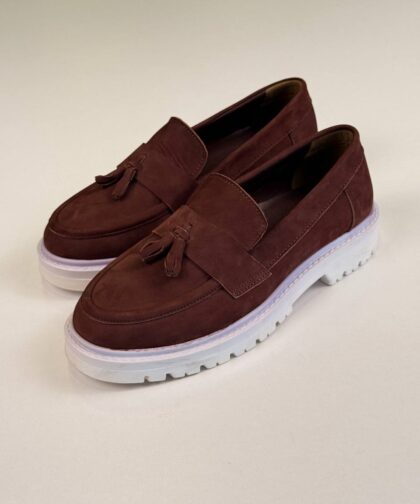 Brown/White Loafers chamois