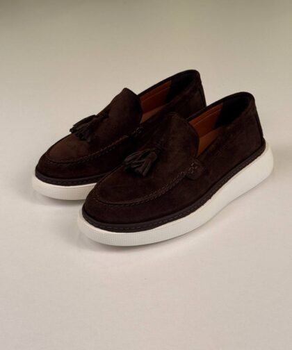 Brown/White Chamois Loafers