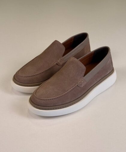 Gray/White Chamois Loafers