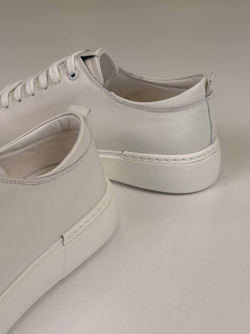 Full White Leather Sneakers - Image 3