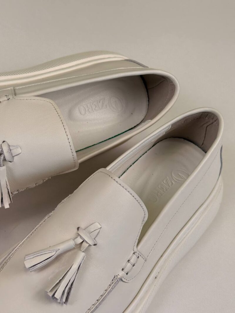 Full White Leather Loafers - Image 3