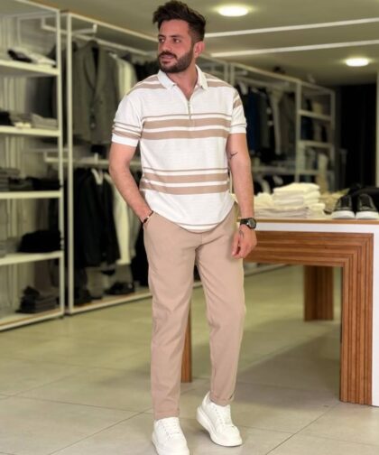 White/Beige Polo
