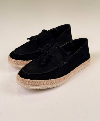 Black/Beige Loafers Chamois