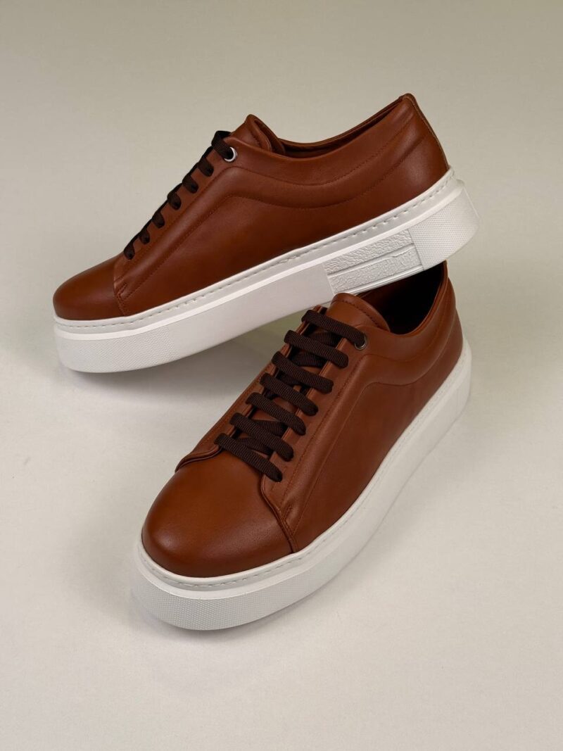 Havan/White Leather Sneakers - Image 5