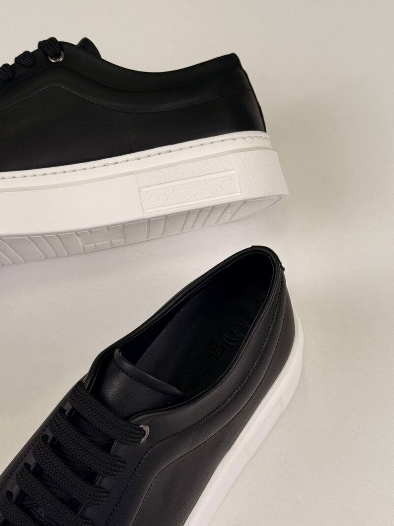 Navy Blue/White Leather Sneakers - Image 5