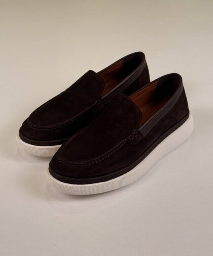 Brown/White Chamois Loafers