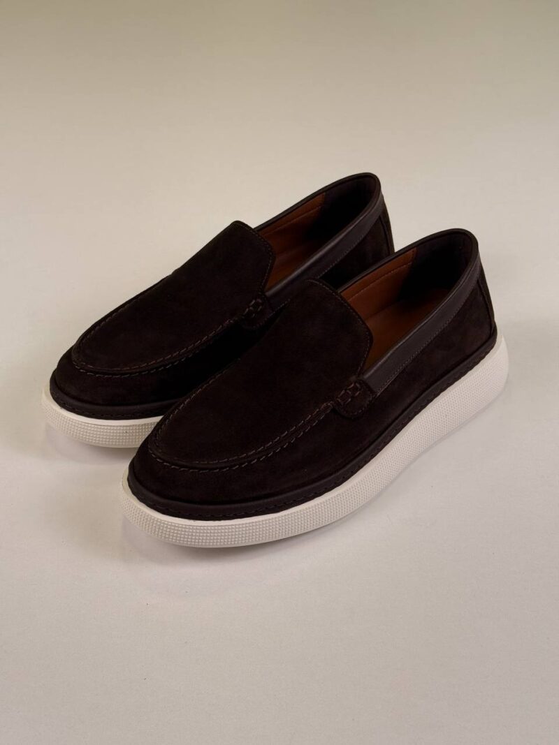 Brown/White Chamois Loafers