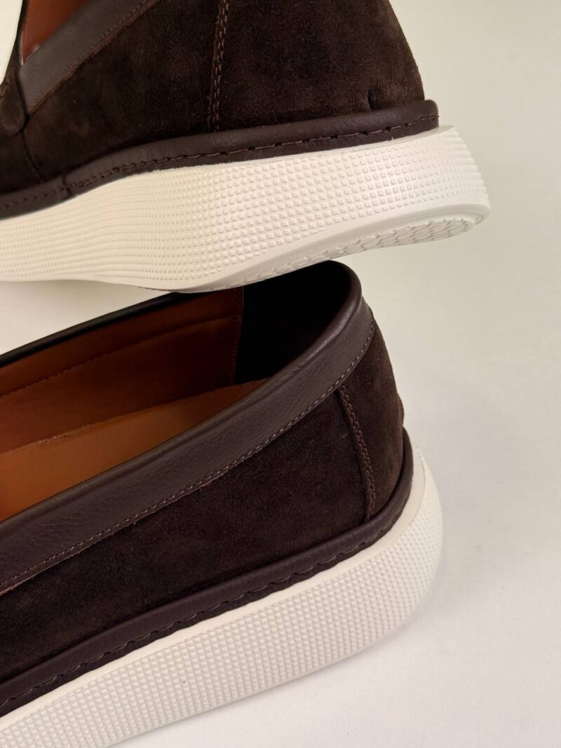 Brown/White Chamois Loafers - Image 4