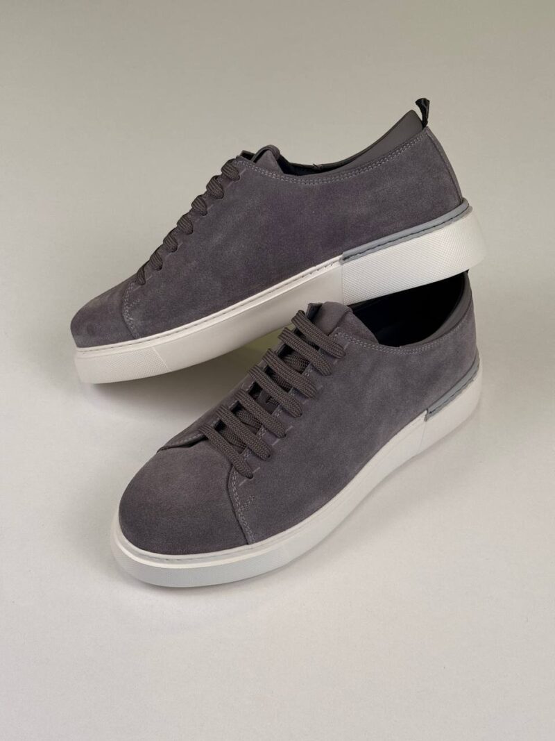 Gray/White Chamois Sneakers - Image 4