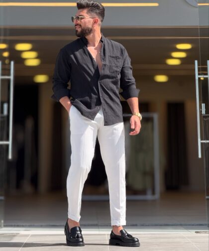 Black Linen Chemise