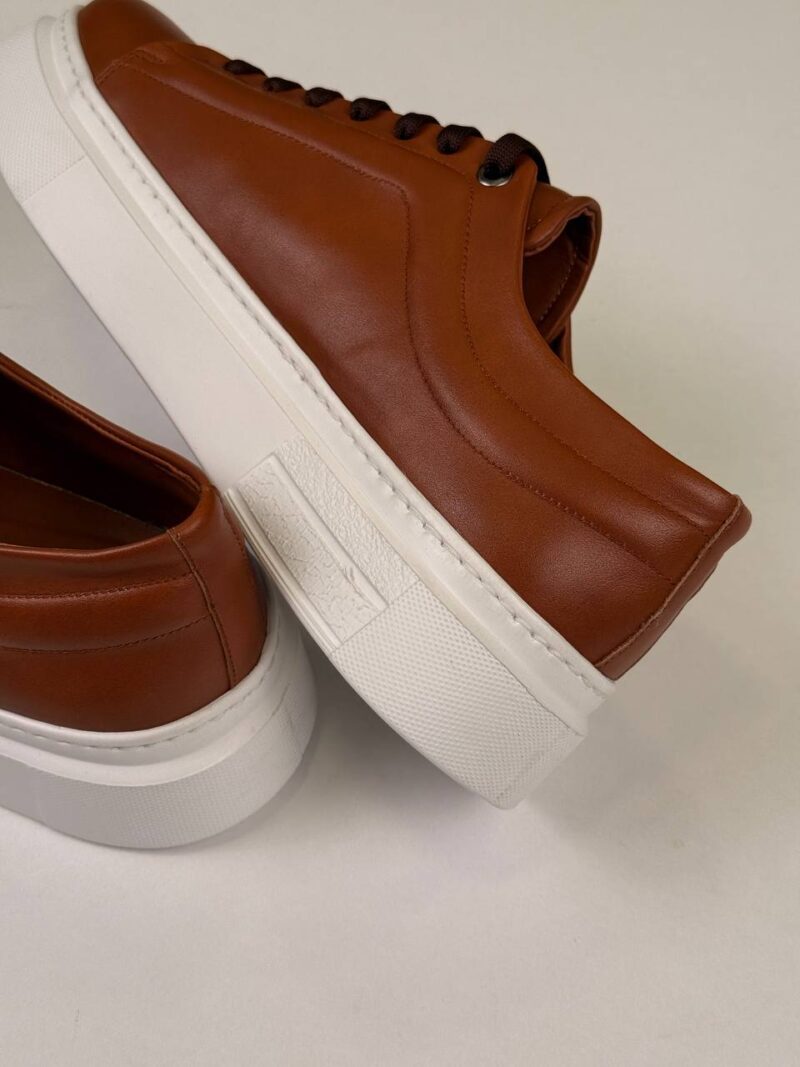 Havan/White Leather Sneakers - Image 3