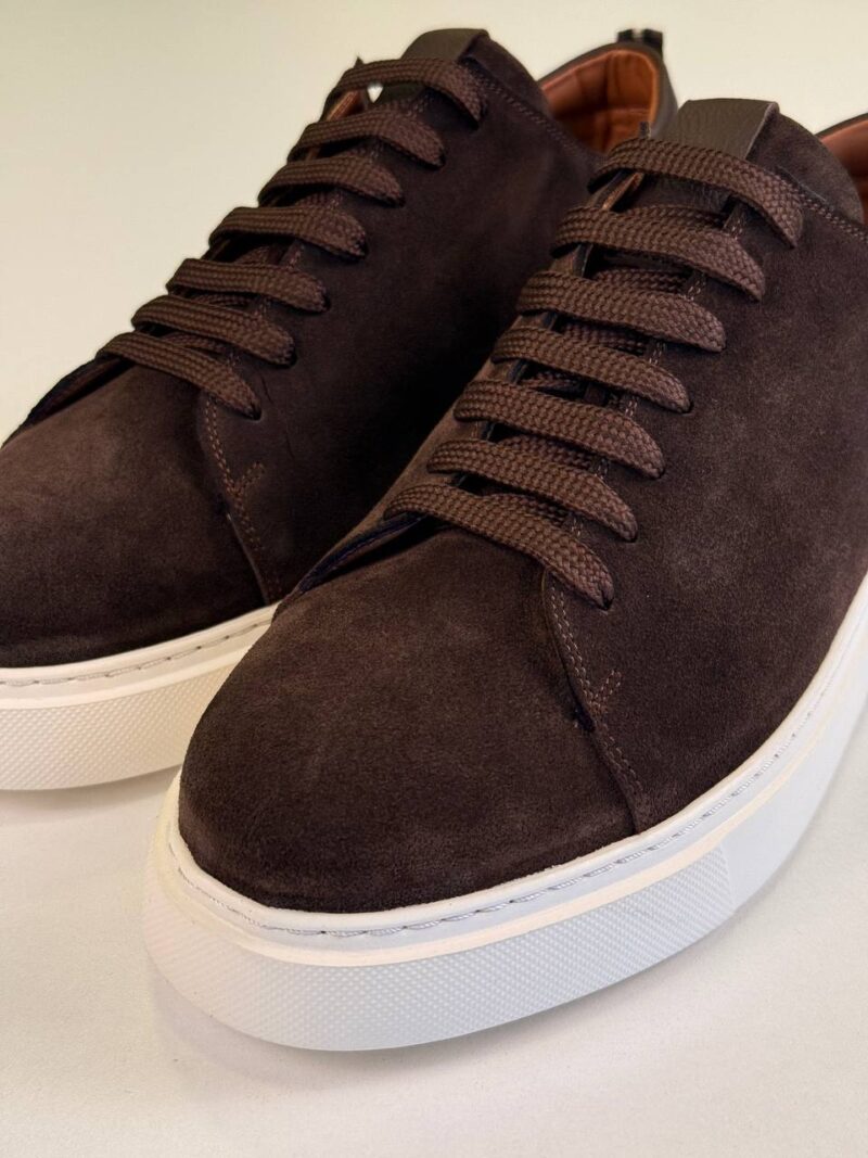 Brown/White Chamois Sneakers - Image 2