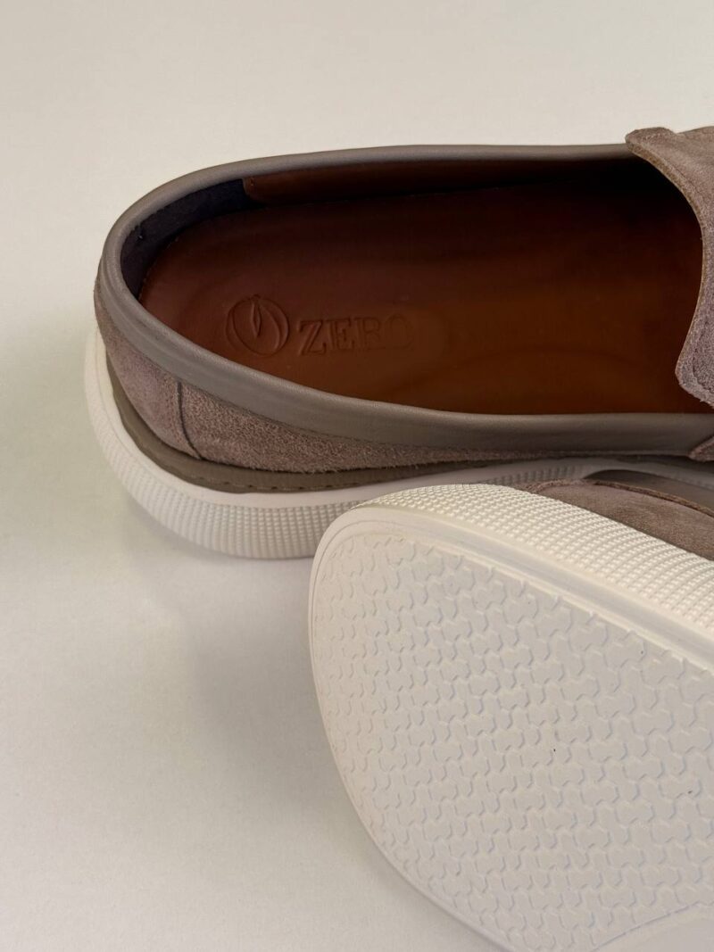 Gray/White Chamois Loafers - Image 6