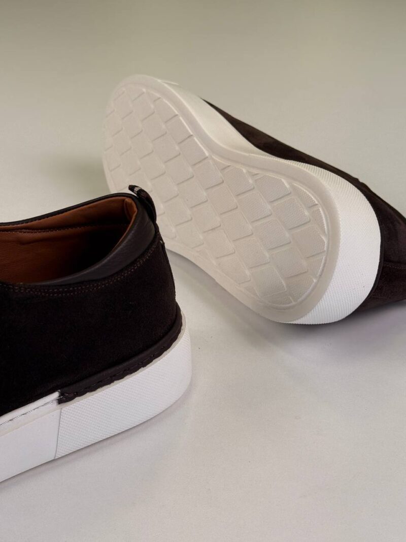 Brown/White Chamois Sneakers - Image 3