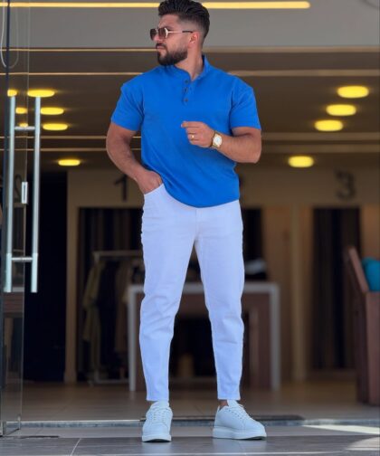 Blue Round Neck Tshirt