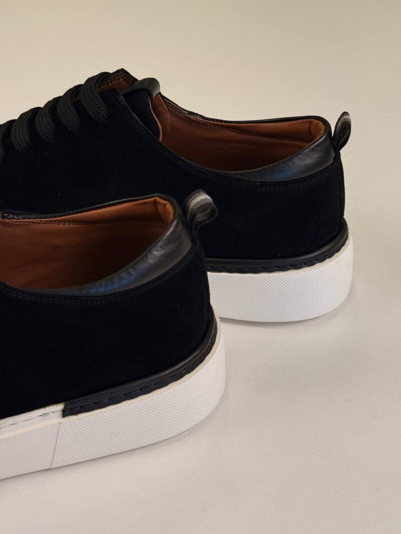 Black/White Chamois Sneakers - Image 4