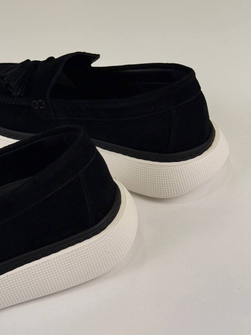 Black/White Chamois Loafers - Image 4