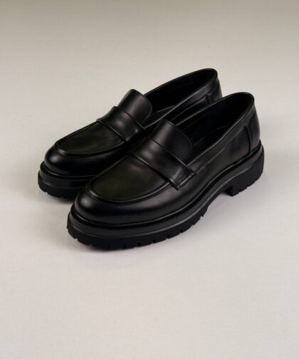 Full Black Loafers Shoes