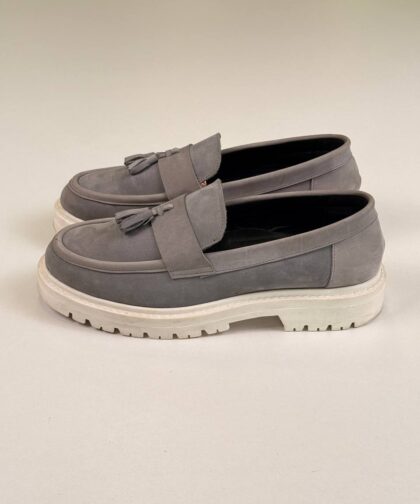 Gray/White Chamois Loafers