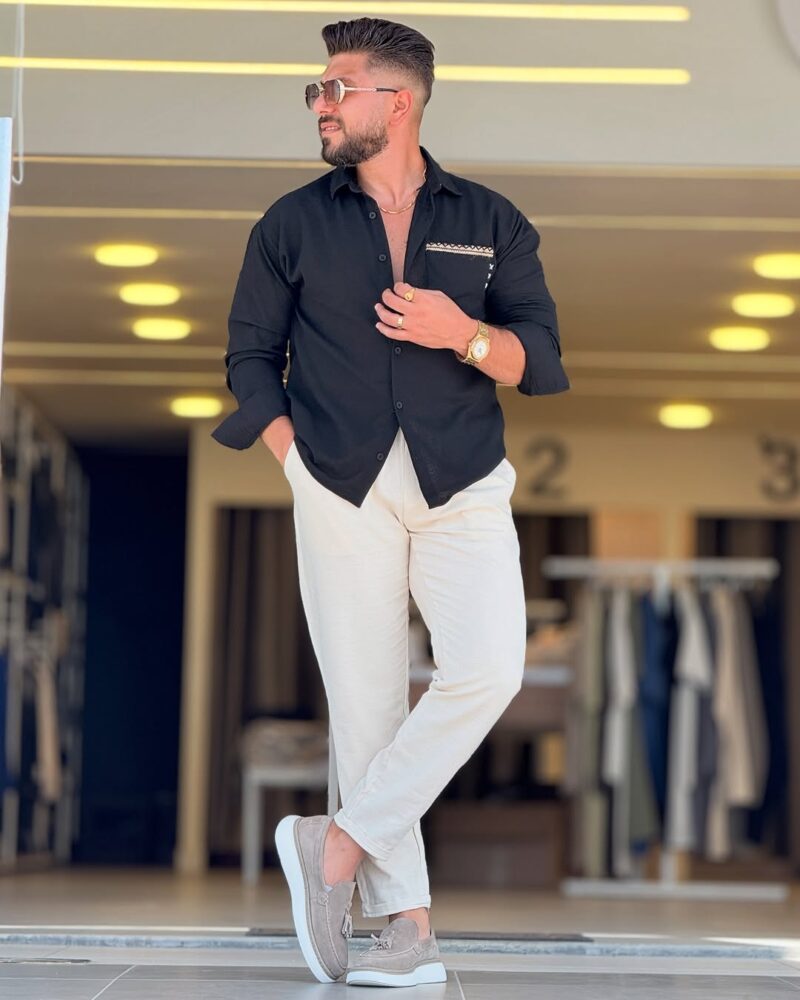 Black Linen Chemise