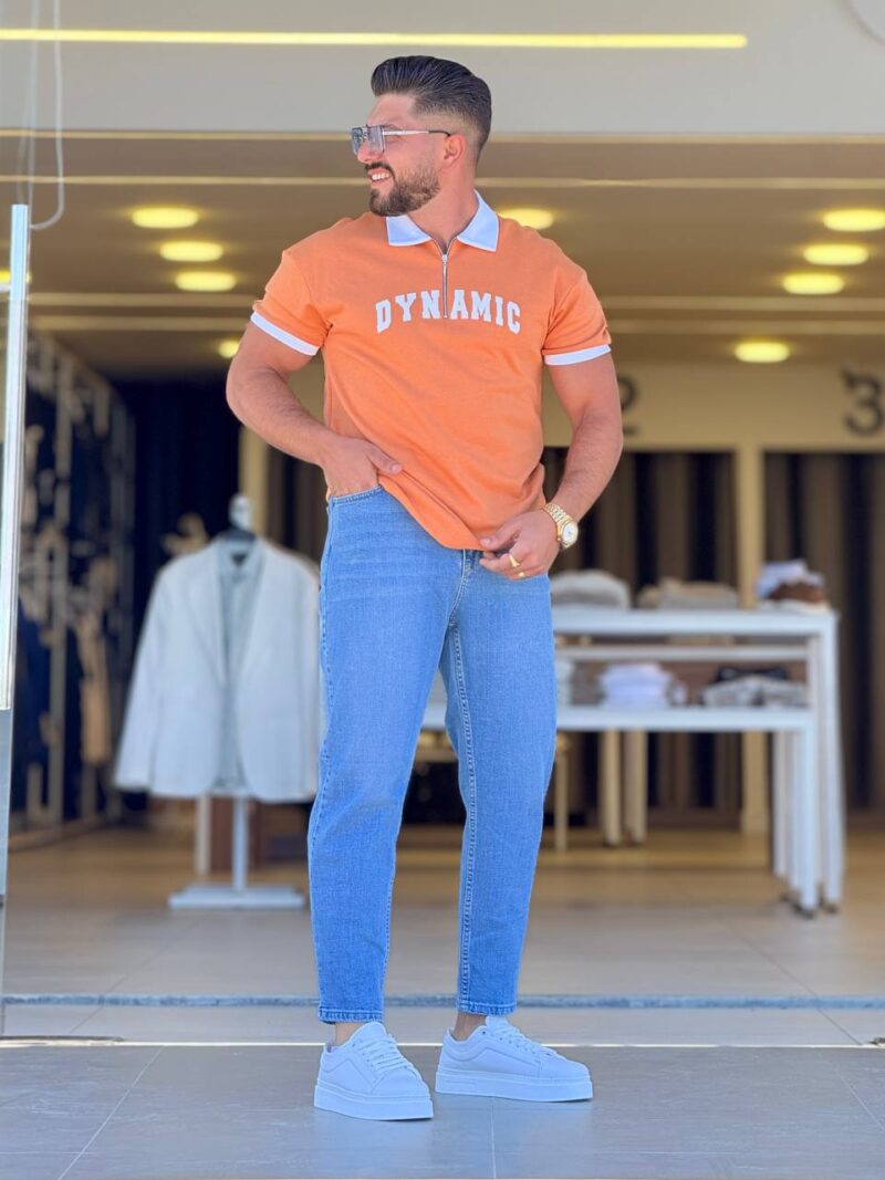 Orange/White Dynamic Polo