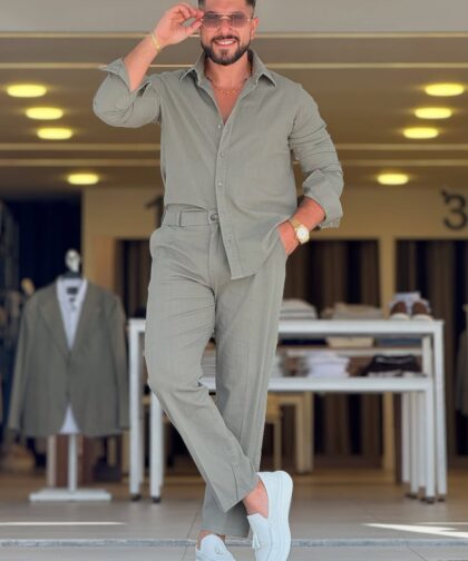 Olive Green Chemise Set