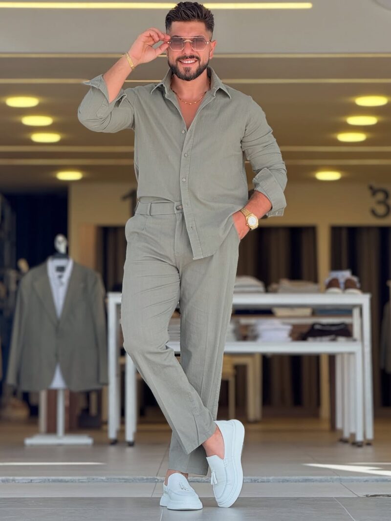 Olive Green Chemise Set