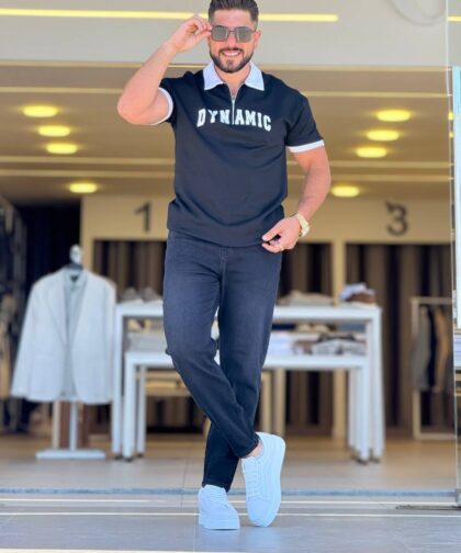 Black/White Dynamic Polo
