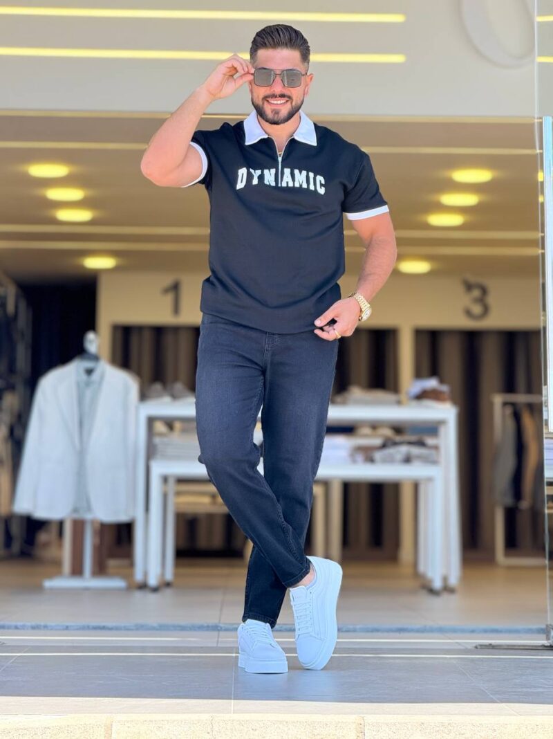 Black/White Dynamic Polo