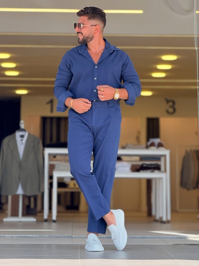 Navy Blue Chemise Set