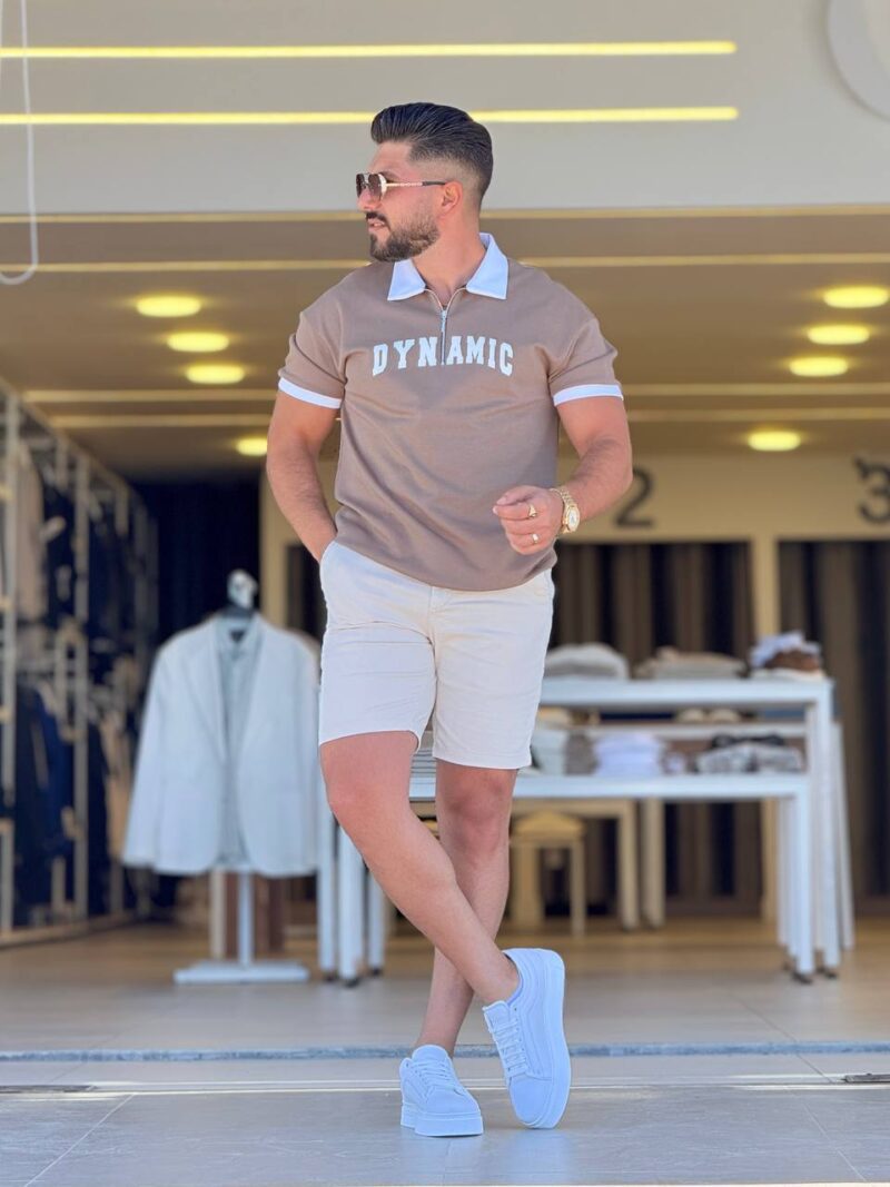 Brown/White Dynamic Polo