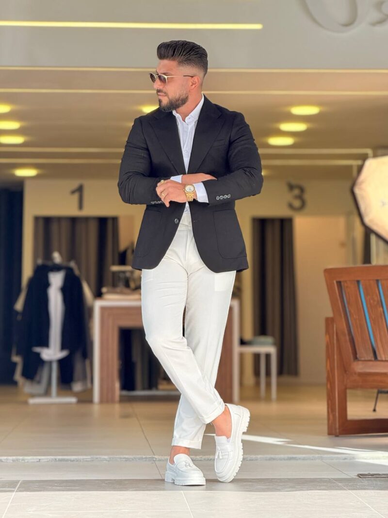 Black Notch Lapel Blazer