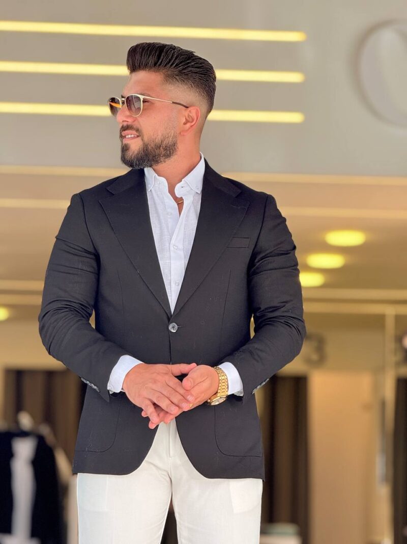 Black Notch Lapel Blazer - Image 2