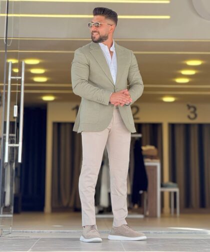 Mint Notch Lapel Blazer